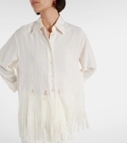 Stella McCartney Open-knit fringed oversized shirt