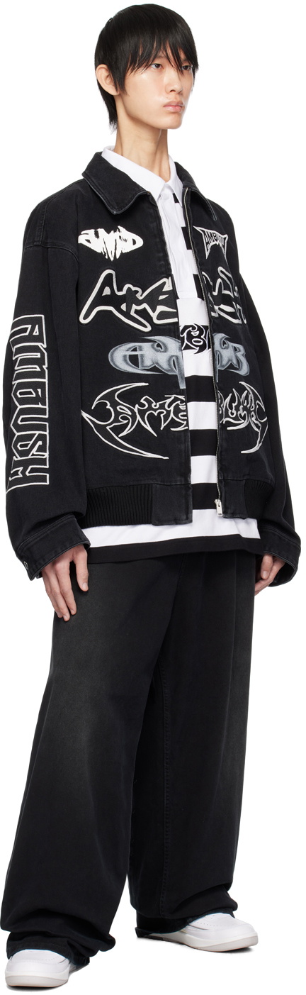 AMBUSH Black Patch Denim Bomber Jacket