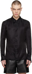 SAPIO Black Spread Collar Shirt