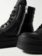 Rick Owens - Mega Geobasket Leather High-Top Sneakers - Black