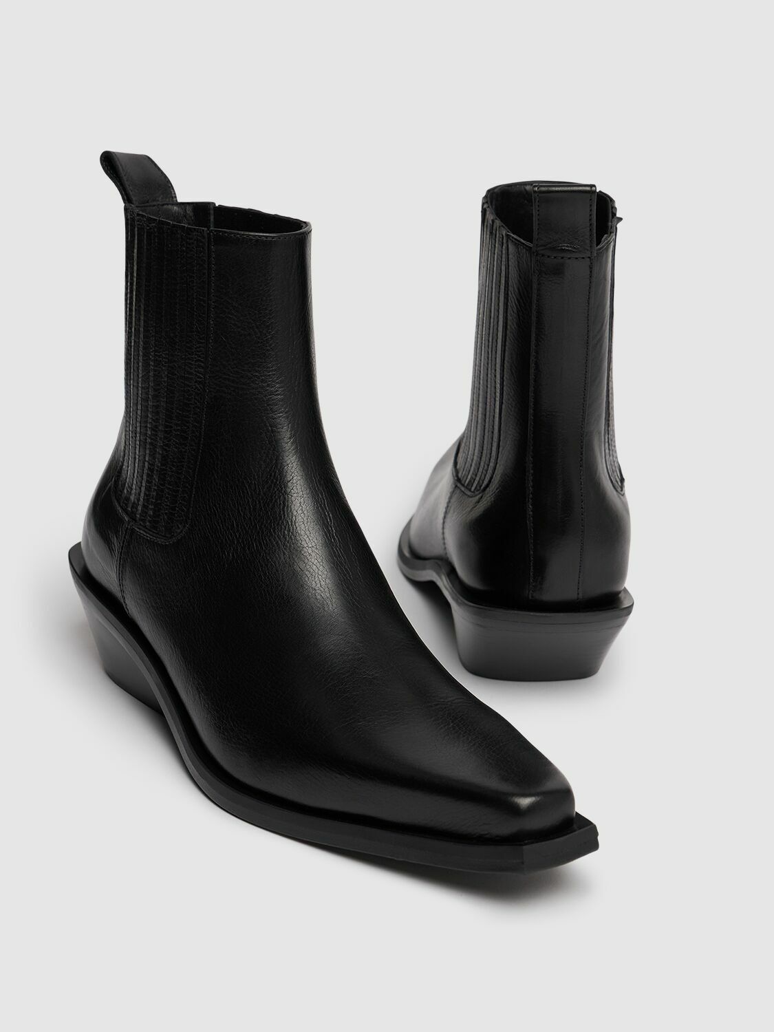 Demeulemeester boots ann demeulemeester ANN DEMEULEMEESTER 55mm Rumi Leather Cowboy Ankle Boots Ann Demeulemeester