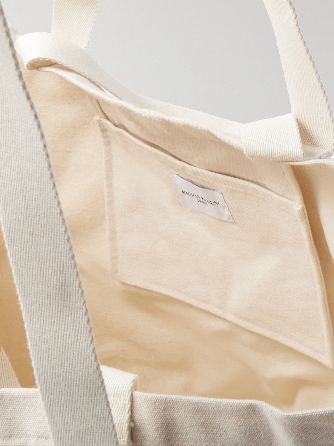 Maison Kitsuné - Logo-Print Cotton-Canvas Tote Bag