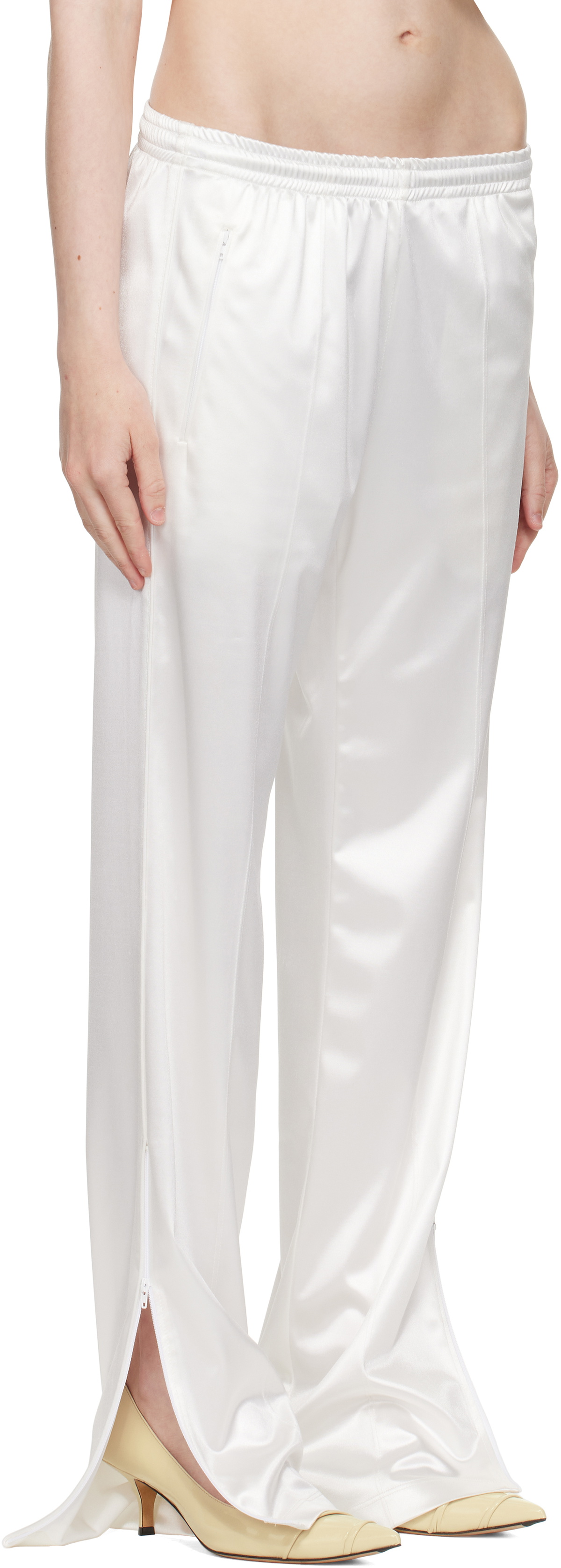 MM6 Maison Margiela White Satin Lounge Pants