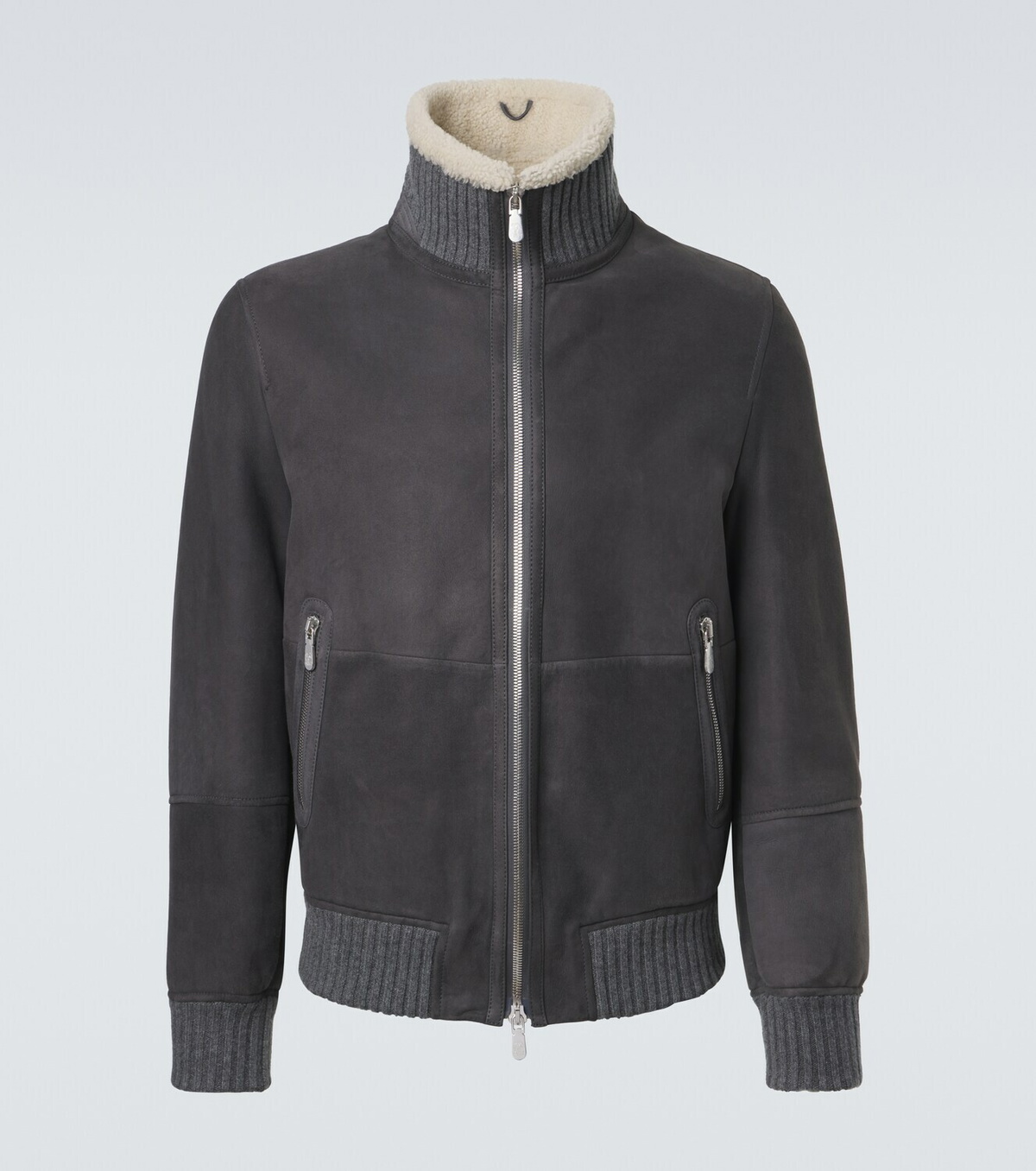Brunello Cucinelli Cashmere-trimmed shearling blouson jacket