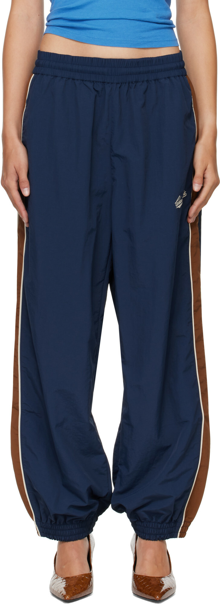 WILLY CHAVARRIA Navy 'Bad Boy' Track Pants