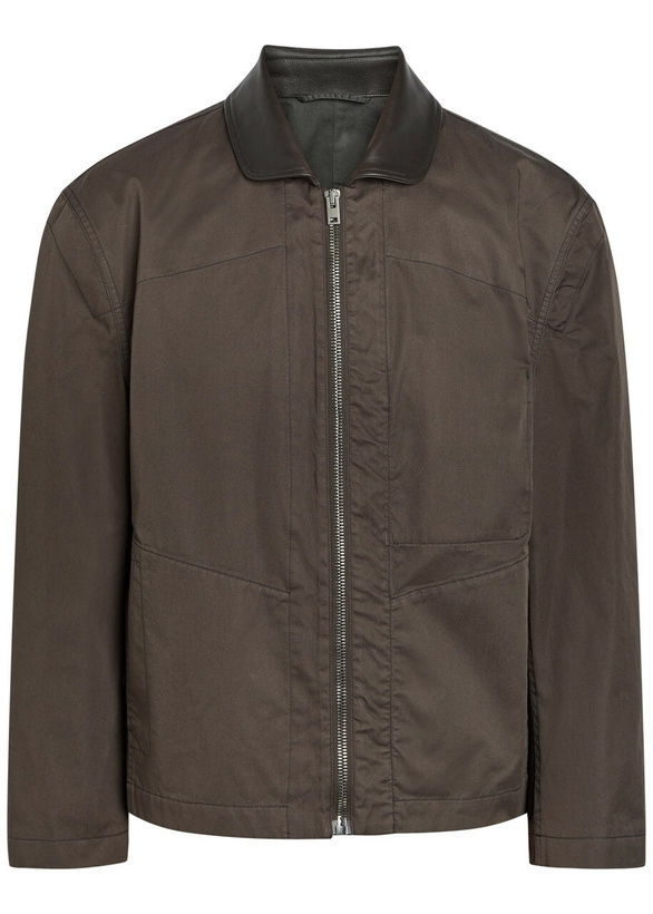 Photo: Lemaire Leather-collar Cotton Jacket Brown
