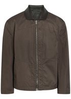 Lemaire Leather-collar Cotton Jacket Brown