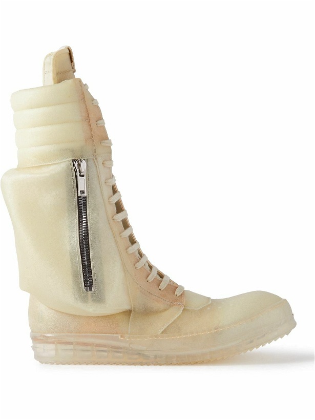 Photo: Rick Owens - Cargobasket Transparent Leather High-Top Sneakers - Neutrals