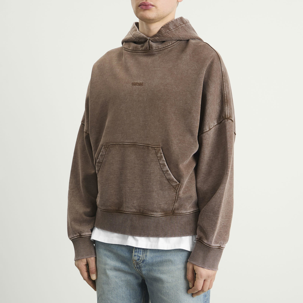 Won Hundred Men's Staff Hoodie in Washed Carafe Brown