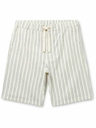 NN07 - Keith Straight-Leg Striped Cotton-Blend Drawstring Shorts - Neutrals