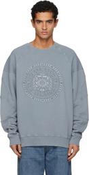 Balmain Gray Embroidered 'Balmain' Médaille Sweatshirt