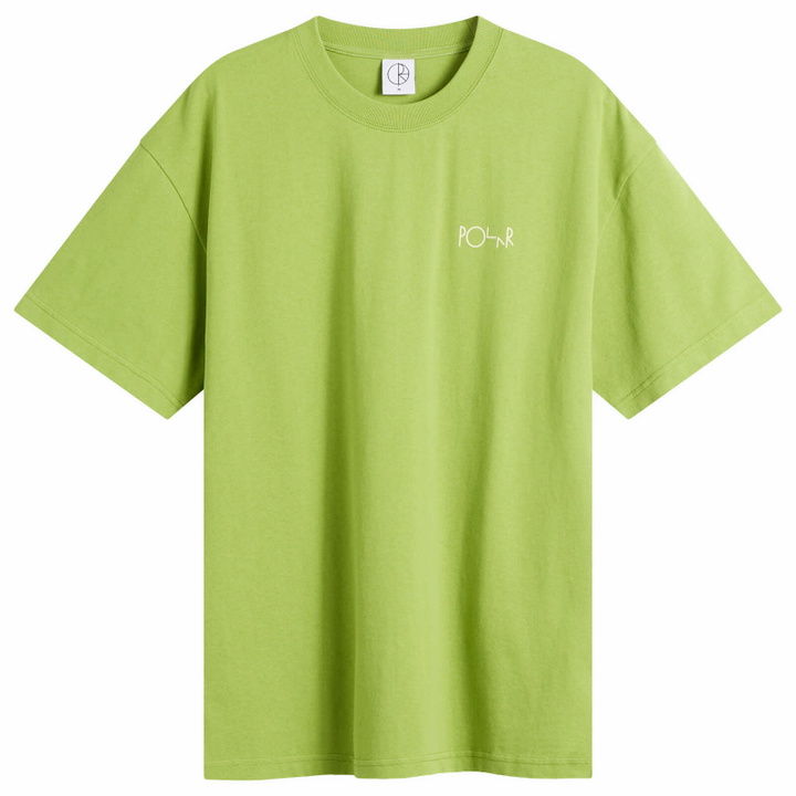 Photo: Polar Skate Co. Men's Stroke Logo Contrast T-Shirt in Peridot