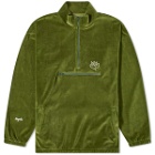 Magenta Men's Dimanche Velour Half Zip Jacket in Forest Green