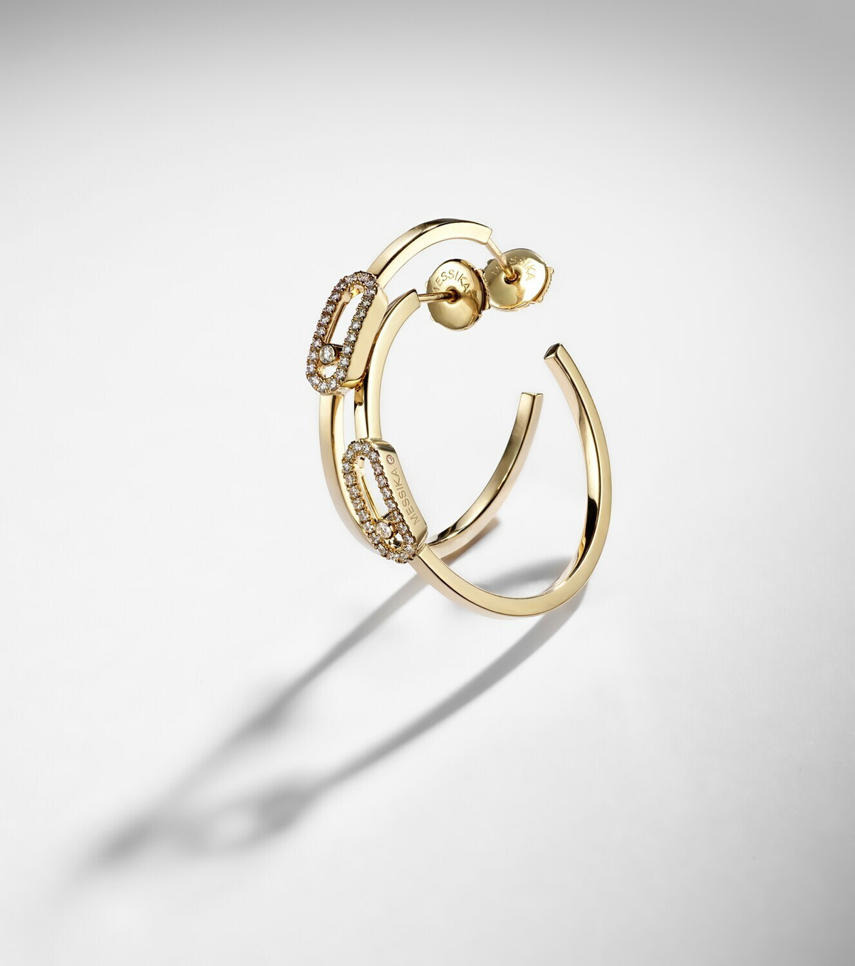Messika Move Uno 18kt gold hoop earrings with diamonds