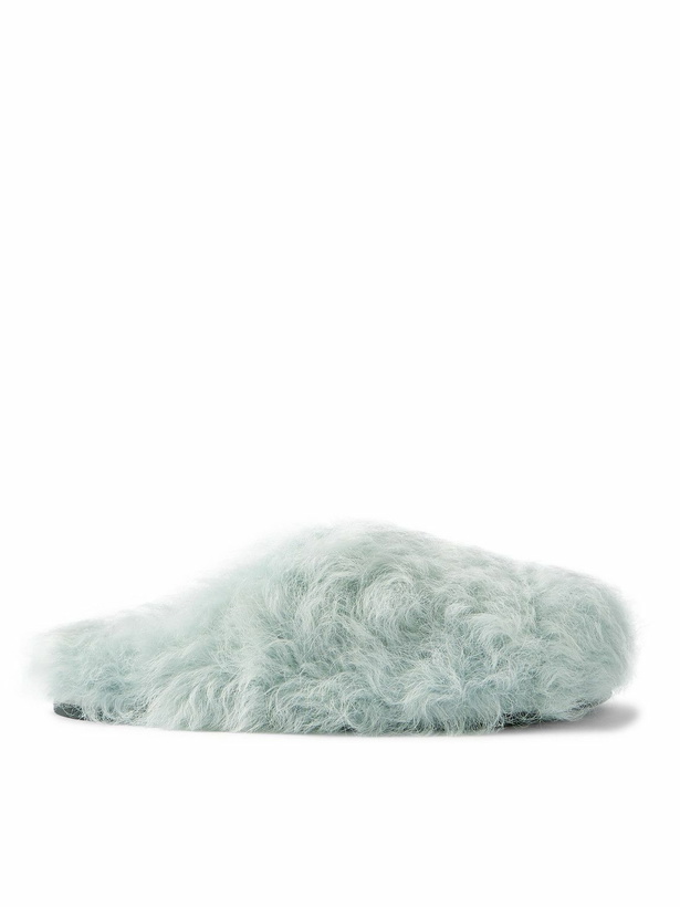 Photo: Rick Owens - Shearling Mules - Blue