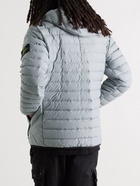 Stone Island - Logo-Appliquéd Quilted Cotton-Blend Shell Hooded Down Jacket - Gray