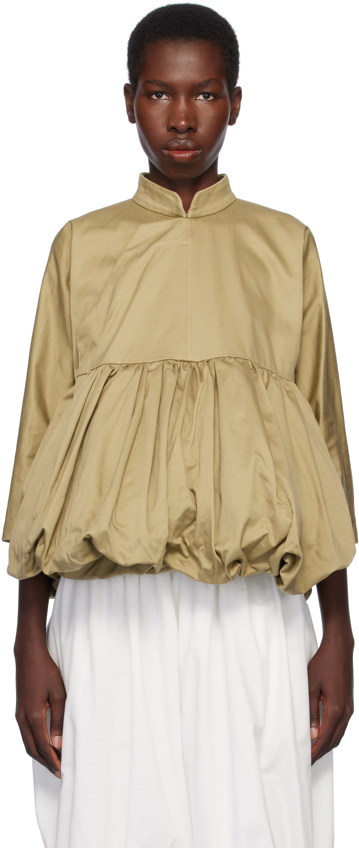 Comme des Garçons Comme des Garçons Khaki Cotton Twill Garment Washed Jacket