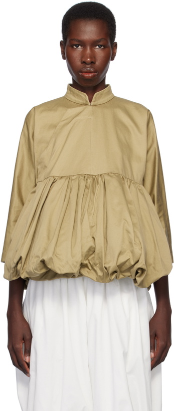 Photo: Comme des Garçons Comme des Garçons Khaki Cotton Twill Garment Washed Jacket