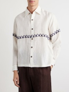 Kartik Research - Embroidered Linen Shirt - Neutrals