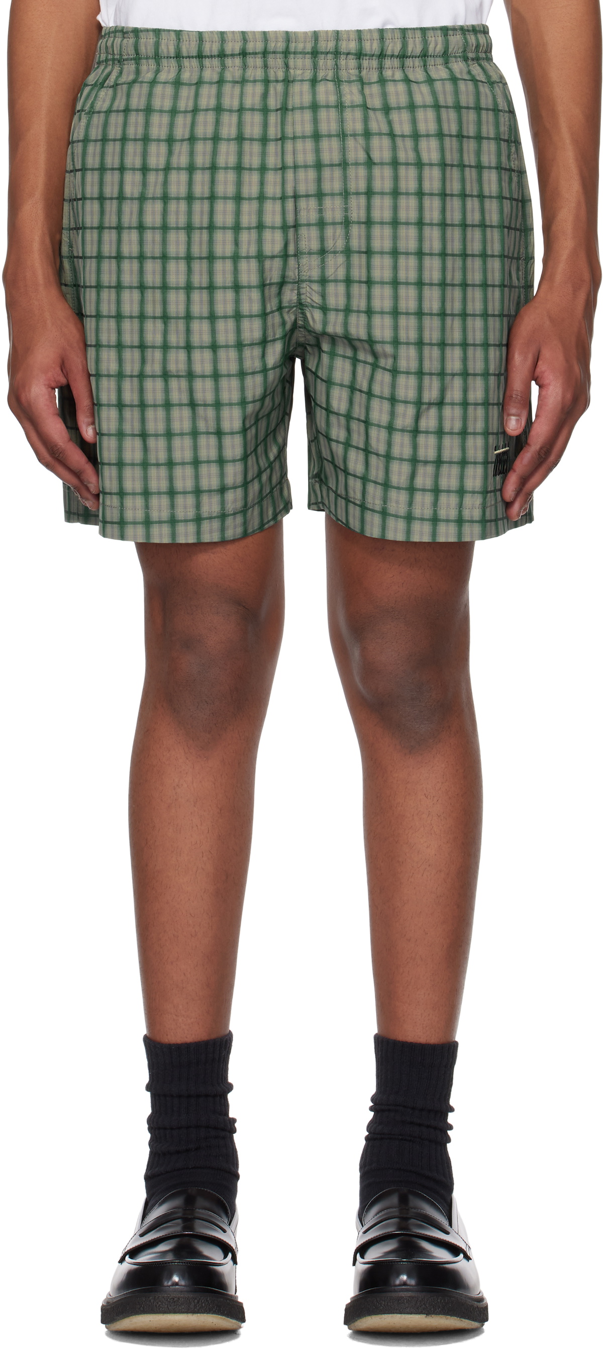 Kijun Green Check Shorts