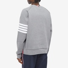 Thom Browne Men's 4 Bar Raglan Sleeve Waffle Crew Sweat in Medium Grey