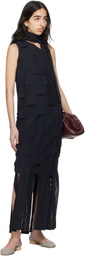 SUPER YAYA Navy Imperial Midi Dress