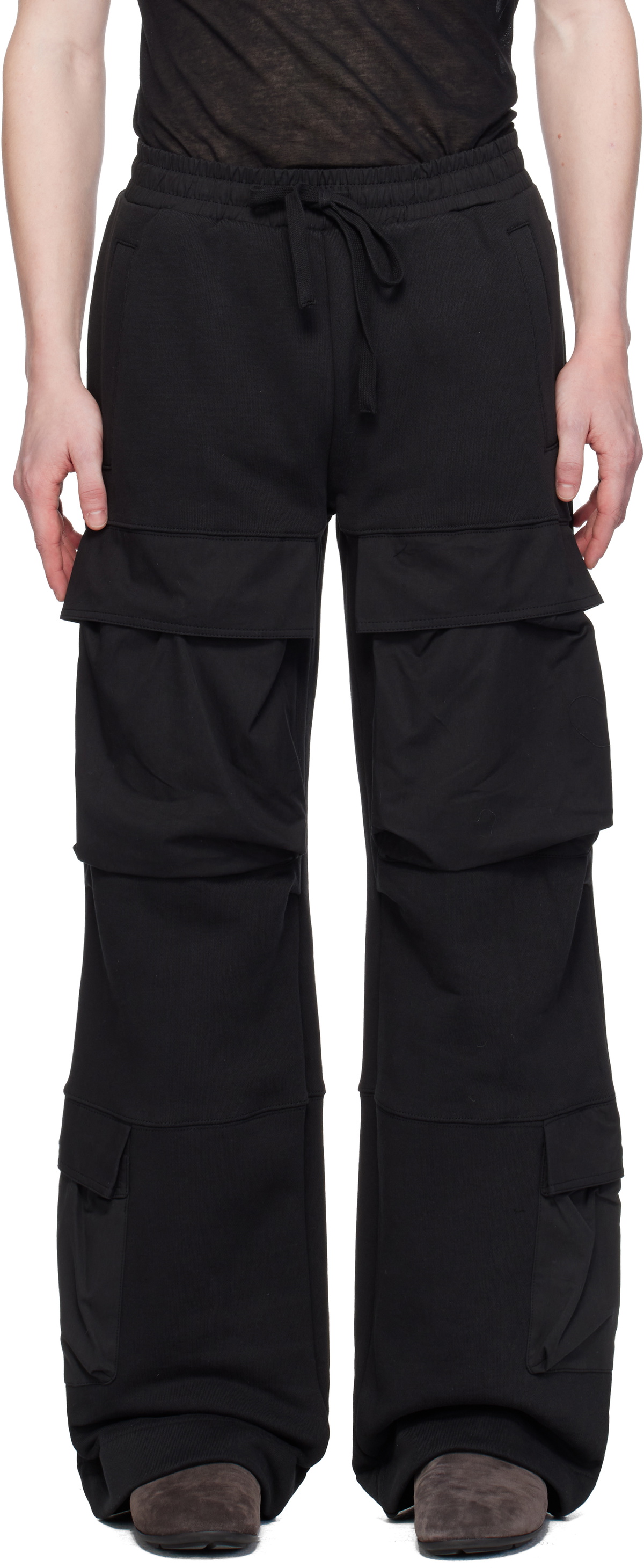 Entire Studios Black Utility Sweat Cargo Pants Entire Studios