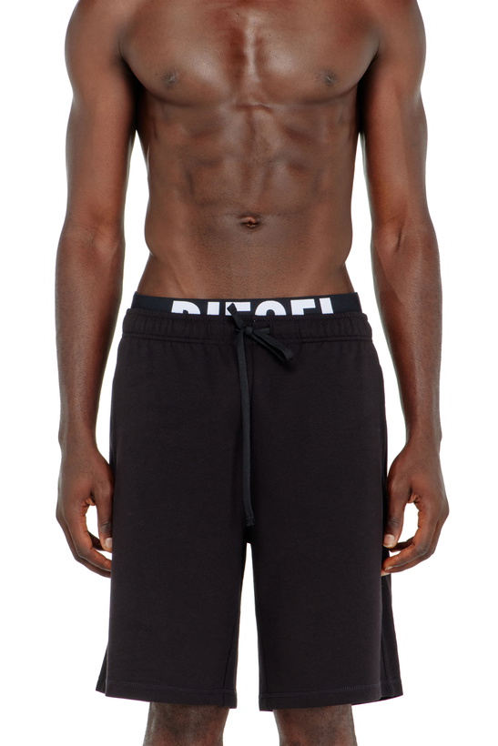 Photo: Diesel Cotton shorts with Diesel logo waistband - Pants Mens in Black