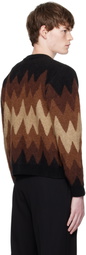 Ernest W. Baker Black & Brown Degrade Jacquard Cardigan