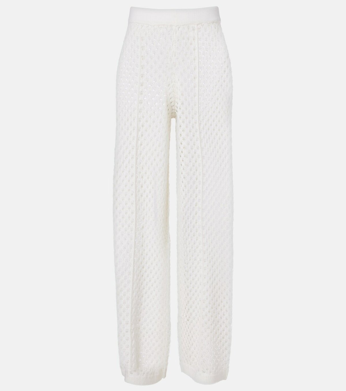 Jardin des Orangers Open-knit wool and cashmere wide-leg pants