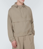 Ami Paris Hooded half-zip twill jacket