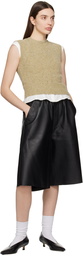 AMI Paris Black Bermuda Leather Shorts