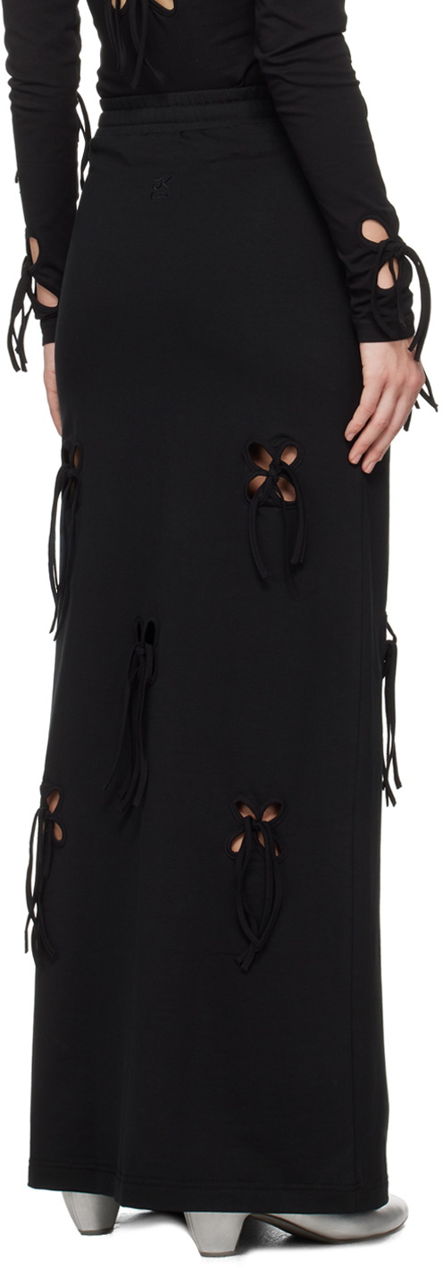 J.Kim Black Petal Maxi Skirt