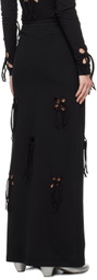 J.Kim Black Petal Maxi Skirt
