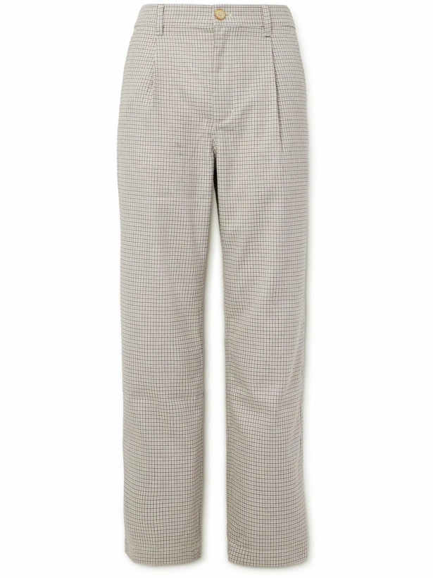 Photo: Saturdays NYC - Dean Straight-Leg Puppytooth Woven Trousers - Gray