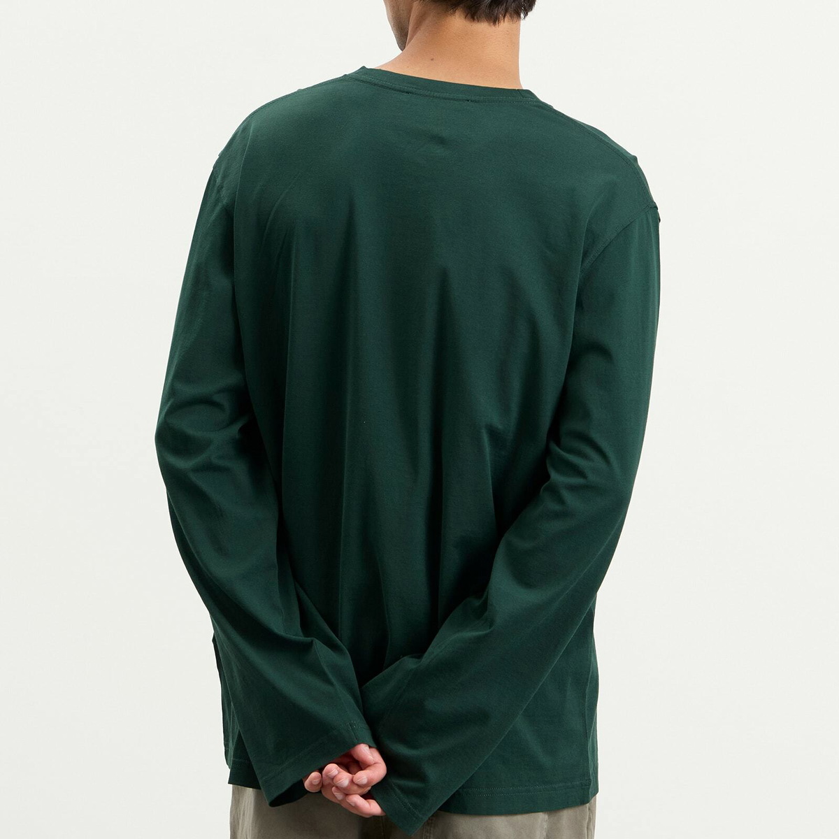 Acne Studios Men's Edden Small Venice Logo Long Sleeve T-Shirt in Dark Green