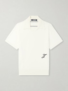Jacquemus - Logo-Embroidered Knitted Cotton and Silk-Blend Polo Shirt - Neutrals