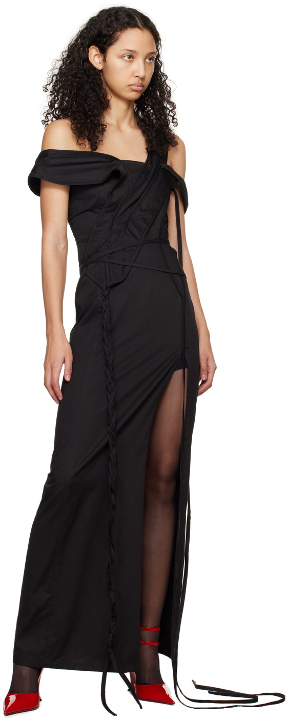 Jade Cropper Black Asymmetric Maxi Dress