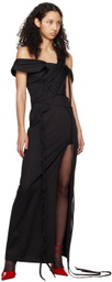 Jade Cropper Black Asymmetric Maxi Dress