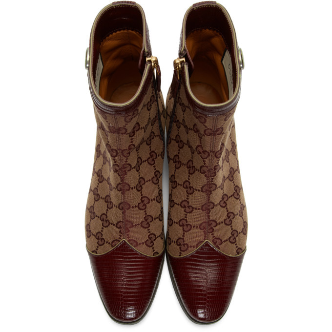 Burgundy Gucci men\'s ankle boots Gucci Men main image 2