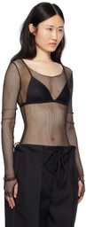 Maison Margiela Black Semi-Sheer Bodysuit