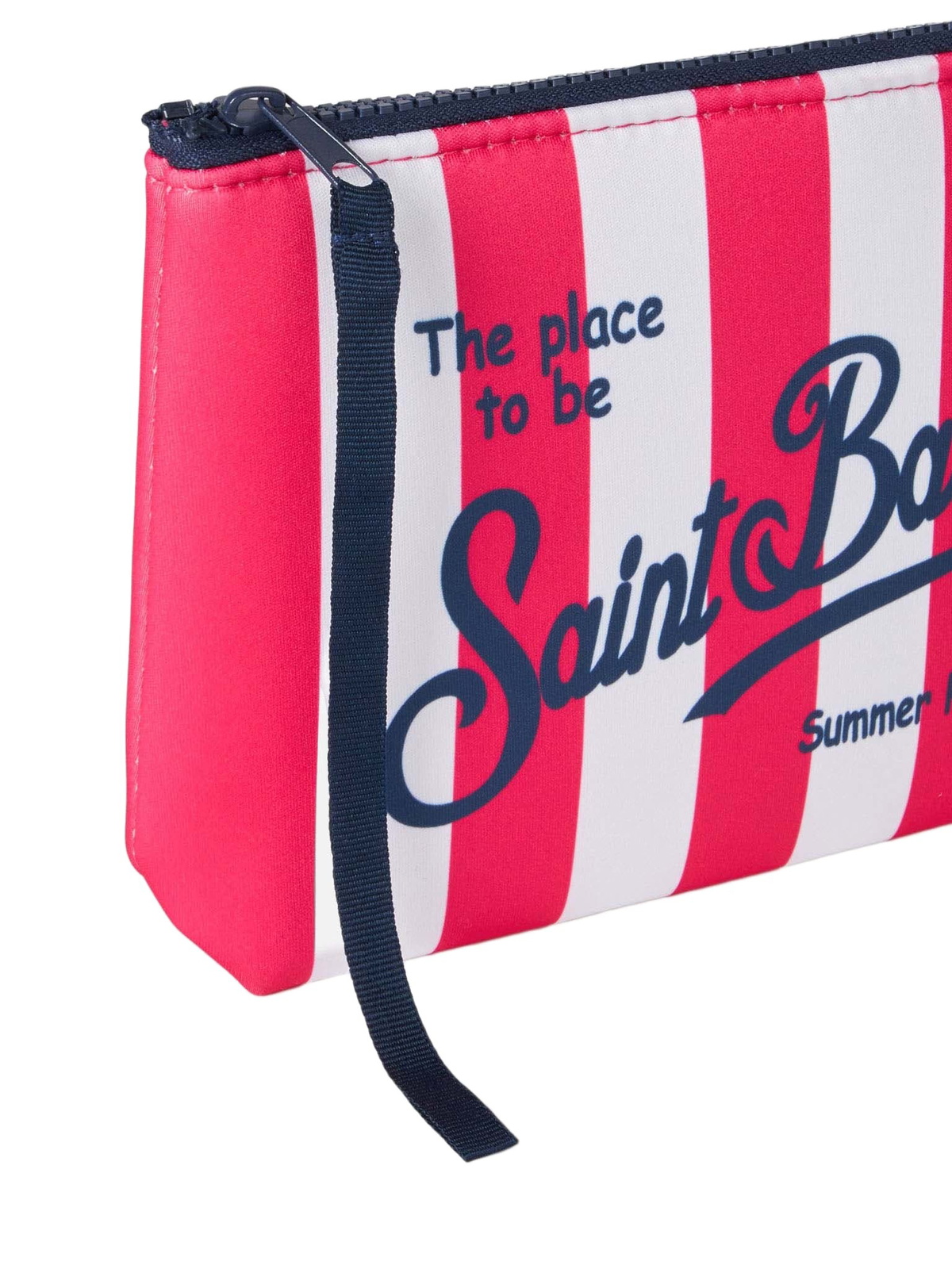 MC2 Saint Barth Aline Scuba Pochette With Fuchsia Striped Print