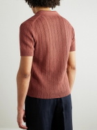 MILES LEON - Fabien Linen and Cotton-Blend Polo Shirt - Orange