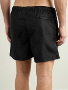 Valentino Garavani - Straight-Leg Mid-Length Logo-Appliquéd Swim Shorts - Black
