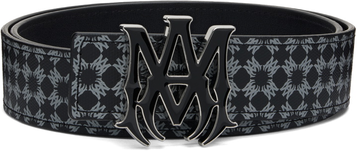 Photo: AMIRI Black MA Quad 4CM Enamel Belt