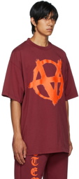 VETEMENTS Burgundy Double Anarchy T-Shirt