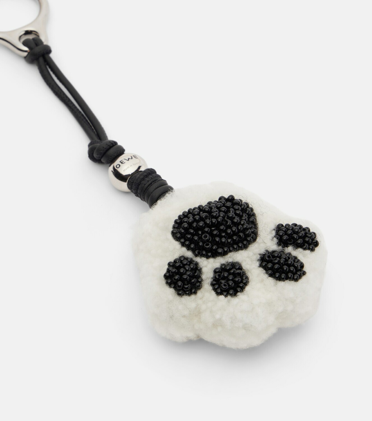 Loewe Paw shearling and leather bag charm