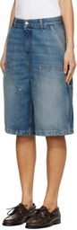 Carhartt Work In Progress Blue Nixon Double Knee Denim Shorts