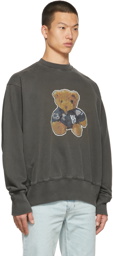 We11done Grey Glow-In-The-Dark Teddy Bear Sweatshirt