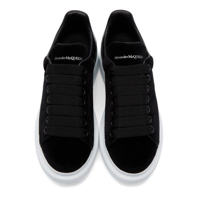 Alexander McQueen Velvet Sneakers in Black | Lyst